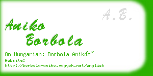 aniko borbola business card